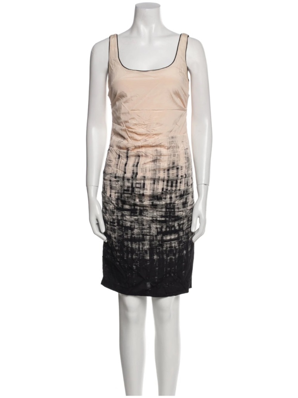 Nicole Miller Sleeveless Ombre Dust Pink to Black Midi Dress